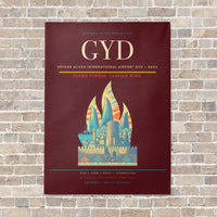 Thumbnail for Heydar Aliyev International Airport GYD — Baku vertical canvas print - no frame - dark red background