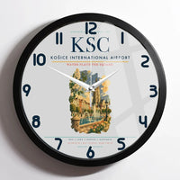Thumbnail for Košice International Airport (KSC) design on light gray framed wall clock