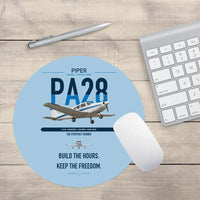 Thumbnail for Piper PA-28 Cherokee design on light blue round mouse pad