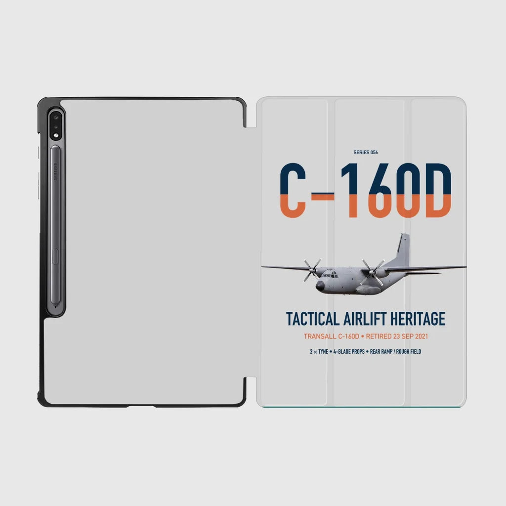Transall C-160D design on light gray samsung tablet tablet case