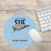 Thumbnail for Dassault Super Étendard design on light blue round mouse pad