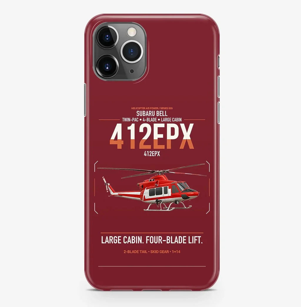 SUBARU Bell 412EPX design on dark red magsafe iphone case, for iPhone Pro Max