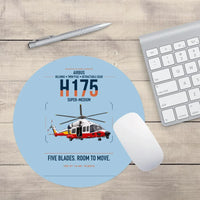 Thumbnail for Airbus H175 design on light blue round mouse pad