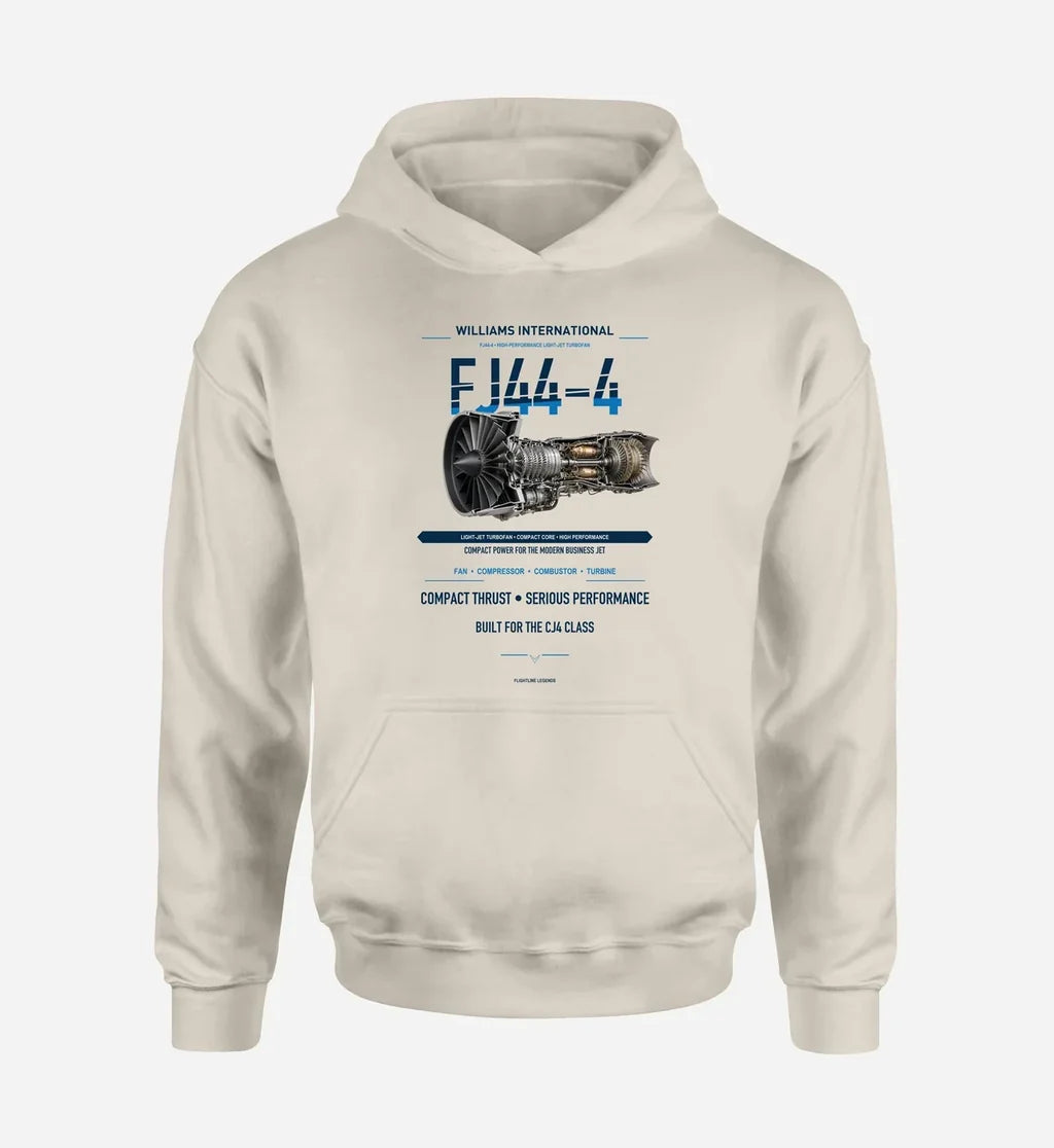 FJ44-4 design on khaki hoodie single side