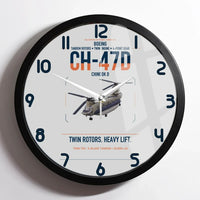 Thumbnail for Boeing CH-47D design on light gray framed wall clock