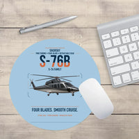 Thumbnail for Sikorsky S-76B design on light blue round mouse pad