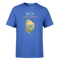 Thumbnail for Saarbrucken Airport (SCN) T-Shirt single-side front print in Blue | saarbrucken-airport-scn-double-side-t-shirt