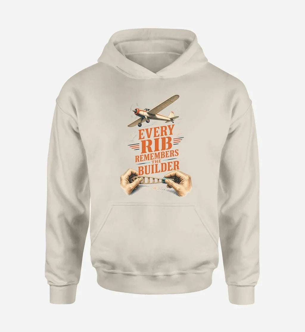 SIGNAL 650 - Every Rib Remembers The Builder design on khaki hoodie single side