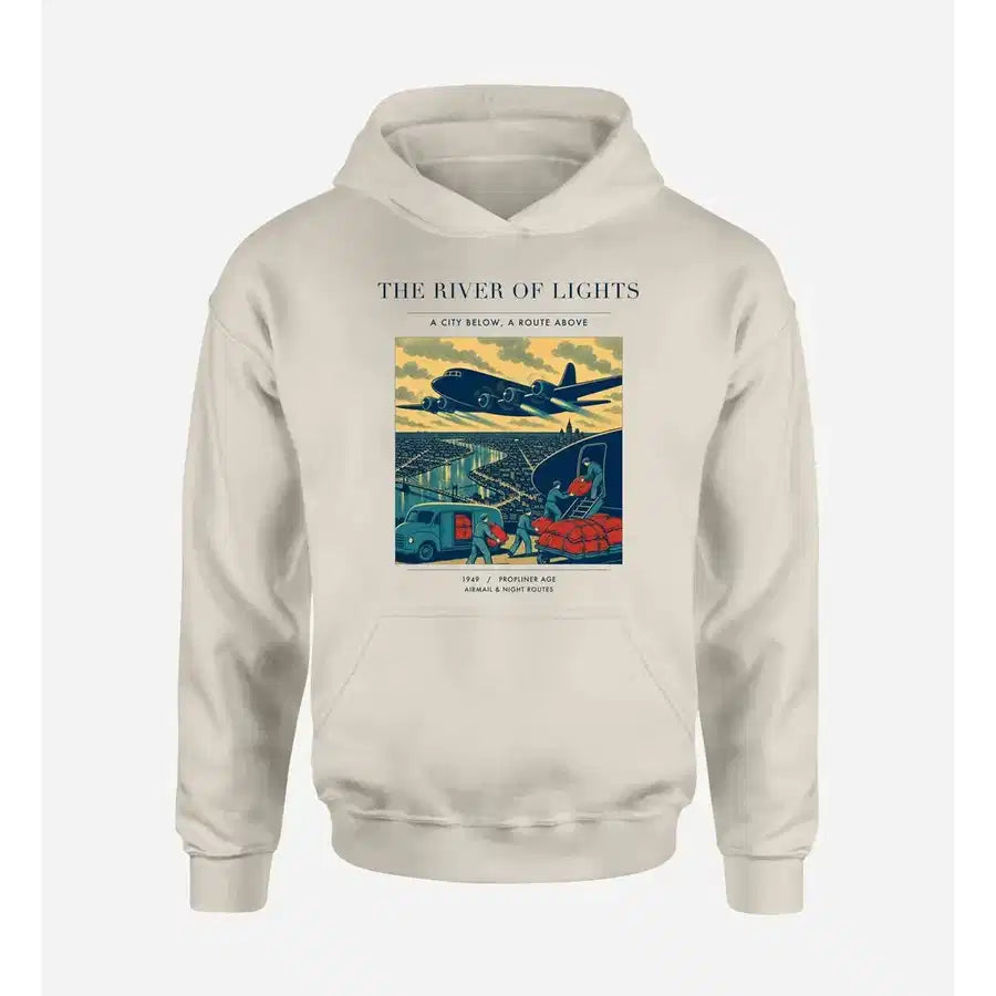 VINTAGE G4152 - The River Of Lights - Premium Hoodie design on khaki premium
