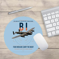 Thumbnail for Avro Lancaster B I design on light blue round mouse pad