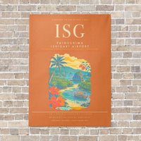 Thumbnail for Painushima Ishigaki Airport ISG - Canvas Framed - Orange