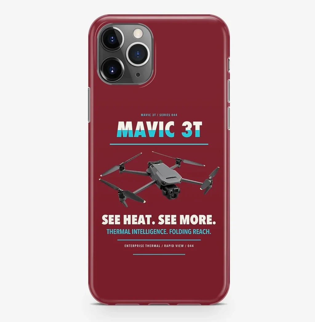 DJI Mavic 3 Thermal Case ProMax design on dark red iphone case promax