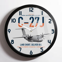 Thumbnail for C-27J Spartan design on light gray framed wall clock