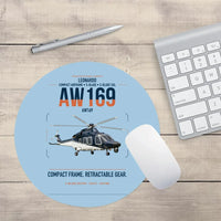 Thumbnail for Leonardo AW169 design on light blue round mouse pad