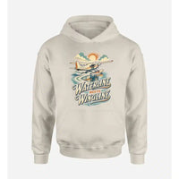 Thumbnail for SIGNAL 642 - Waterline Meets Wingline design on khaki hoodie single side