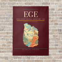 Thumbnail for Eagle County Regional Airport EGE — Vail vertical canvas print - no frame - dark red background