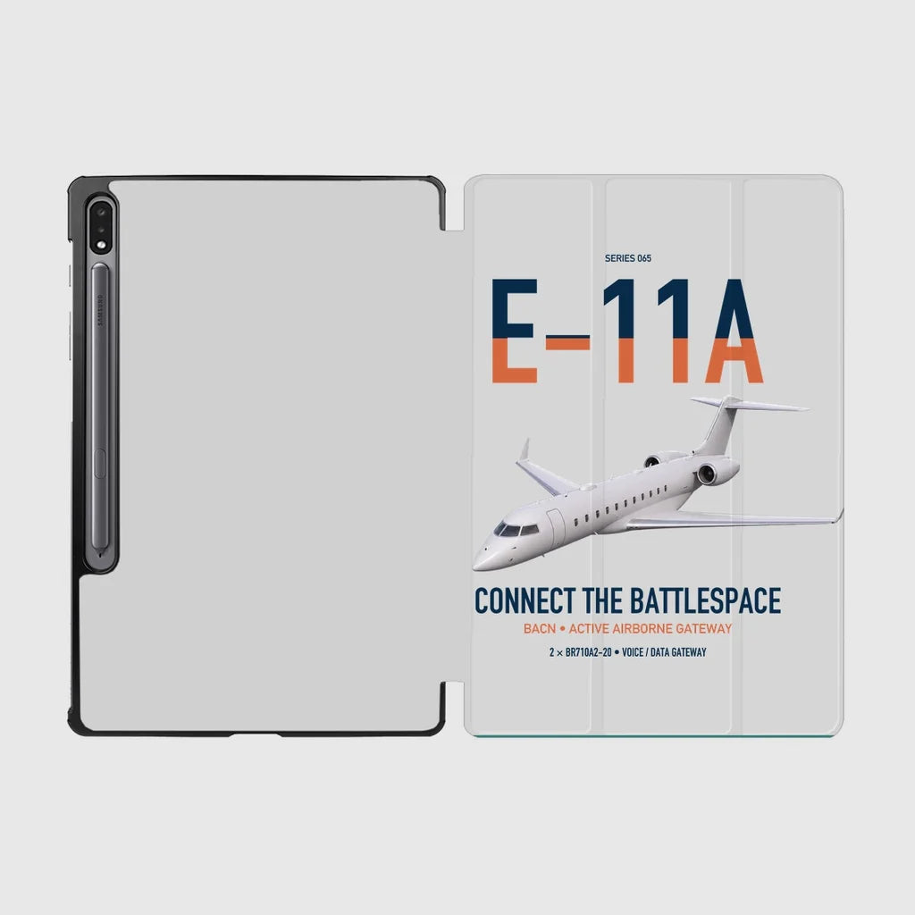E-11A BACN design on light gray samsung tablet tablet case