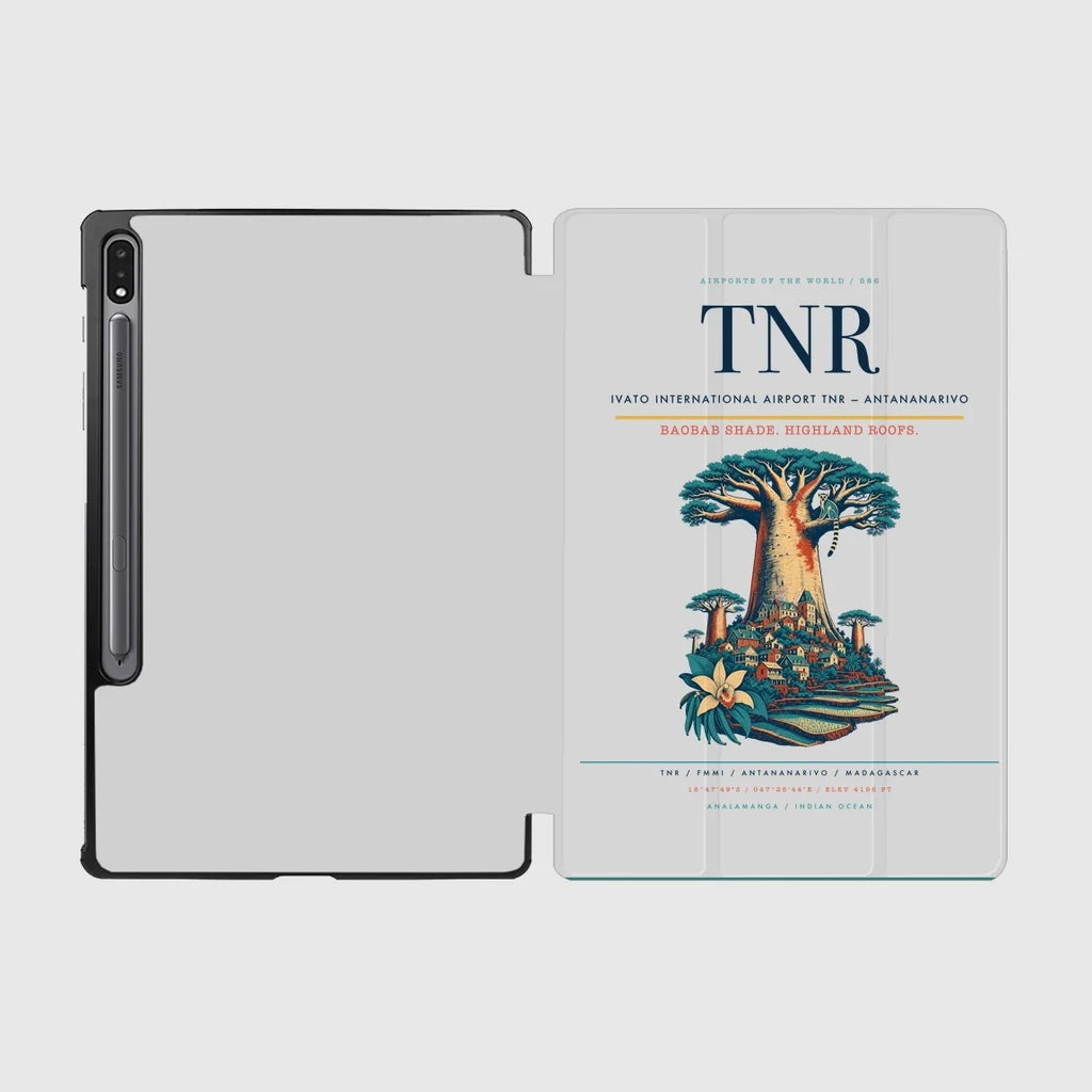 Ivato International Airport (TNR) design on light gray samsung tablet tablet case