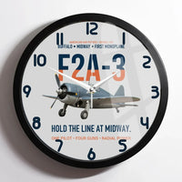 Thumbnail for F2A-3 Buffalo Hold the Line at Midway design on light gray framed wall clock