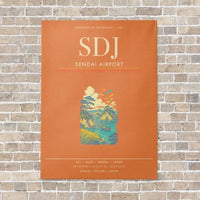 Thumbnail for Sendai Airport SDJ - Canvas Framed - Orange