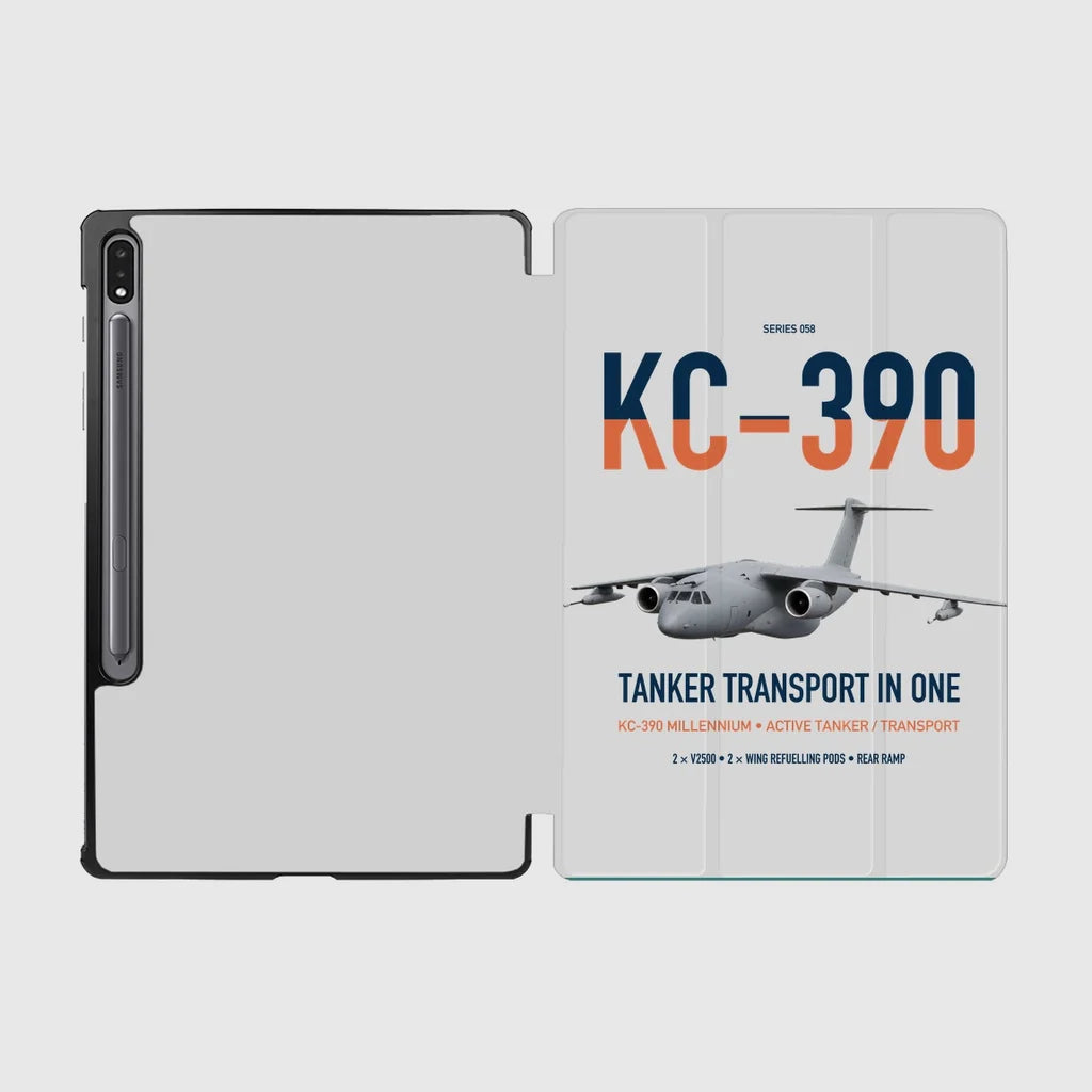 Embraer KC-390 Millennium design on light gray samsung tablet tablet case