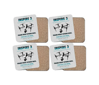 Thumbnail for DJI Inspire 3 design on light gray 4 pieces set coaster