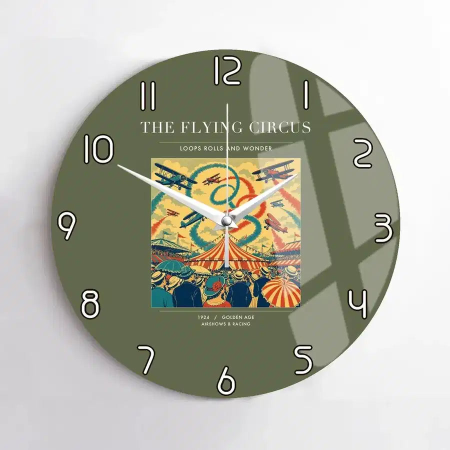 VINTAGE G4026 - The Flying Circus - Designed Wall Clocks design on greenarmy no-frame