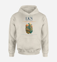 Thumbnail for Leknes Airport (LKN) design on khaki hoodie single-side print