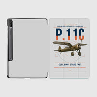 Thumbnail for PZL P.11c design on light gray samsung tablet tablet case
