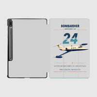 Thumbnail for Bombardier Learjet 24 design on light gray samsung tablet tablet case