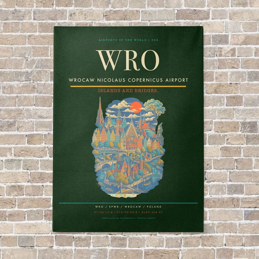 Wrocaw Nicolaus Copernicus Airport WRO - Canvas No Frame - Dark Green