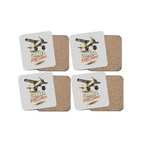 Thumbnail for Gravel Is Where The Story Starts design on light gray 4 pieces set coaster