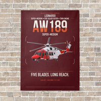 Thumbnail for Leonardo AW189 vertical canvas print - no frame - dark red background