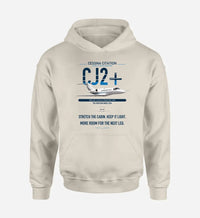 Thumbnail for Cessna Citation CJ2+ design on khaki double-side hoodie, single-side print