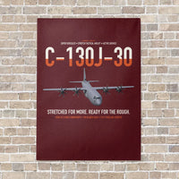 Thumbnail for C-130J-30 Super Hercules vertical canvas print - no frame - dark red background