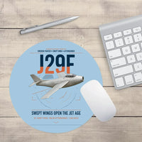 Thumbnail for Saab J 29F Tunnan design on light blue round mouse pad