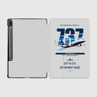 Thumbnail for Boeing 737 MAX 8 design on light gray samsung tablet tablet case