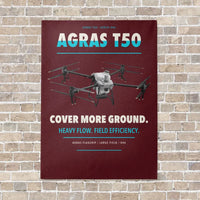 Thumbnail for DJI Agras T50 vertical canvas print - no frame - dark red background