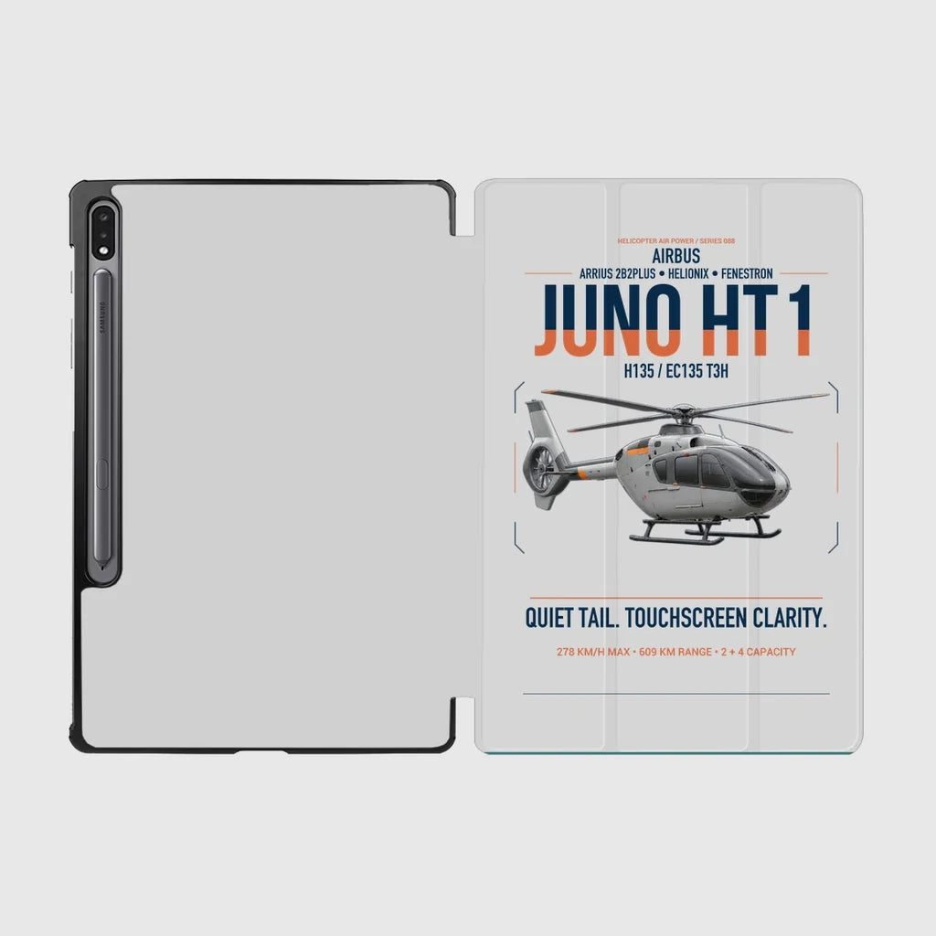 Airbus H135 Juno HT1 design on light gray samsung tablet tablet case