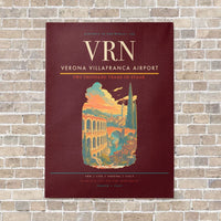Thumbnail for Verona Villafranca Airport VRN vertical canvas print - no frame - dark red background