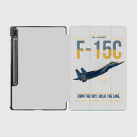 Thumbnail for F-15C Eagle design on light gray samsung tablet tablet case