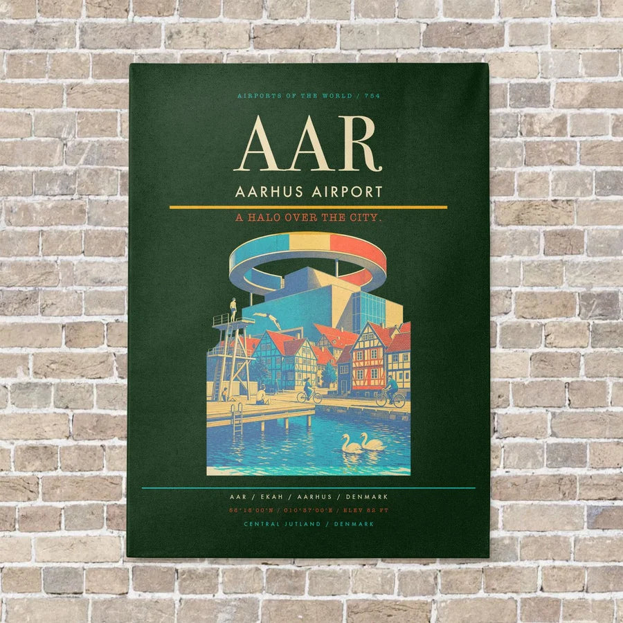 Aarhus Airport AAR - Canvas No Frame - Dark Green