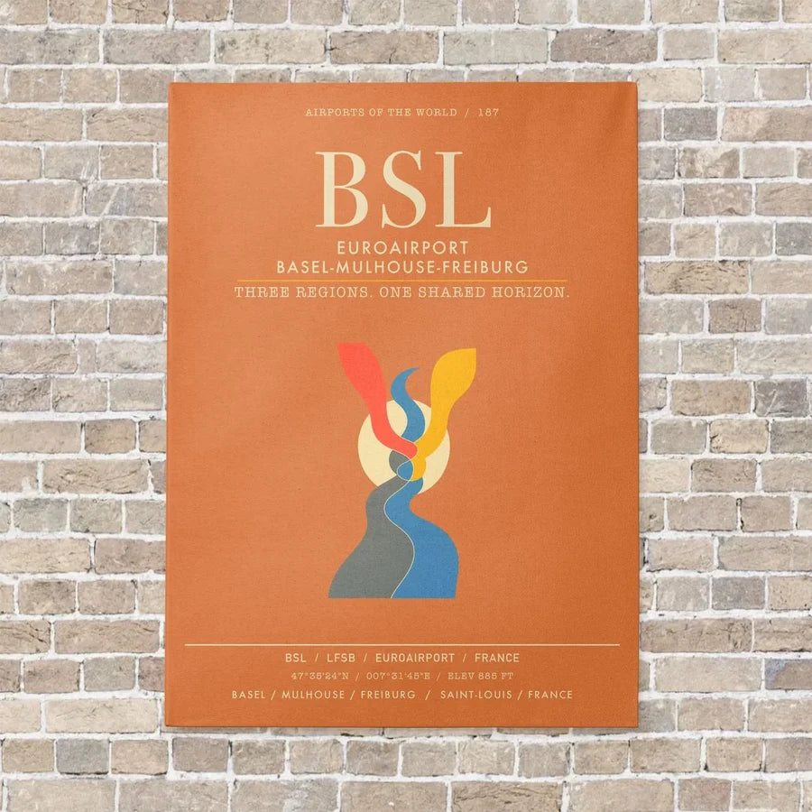EuroAirport Basel-Mulhouse-Freiburg BSL - Canvas Framed - Orange