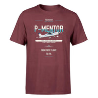 Thumbnail for Tecnam P-Mentor design on dark red t-shirt, single-side print