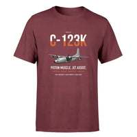 Thumbnail for C-123K Provider design on dark red double-side t-shirt, single-side print