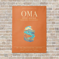 Thumbnail for Omaha Eppley Airfield OMA - Canvas Framed - Orange