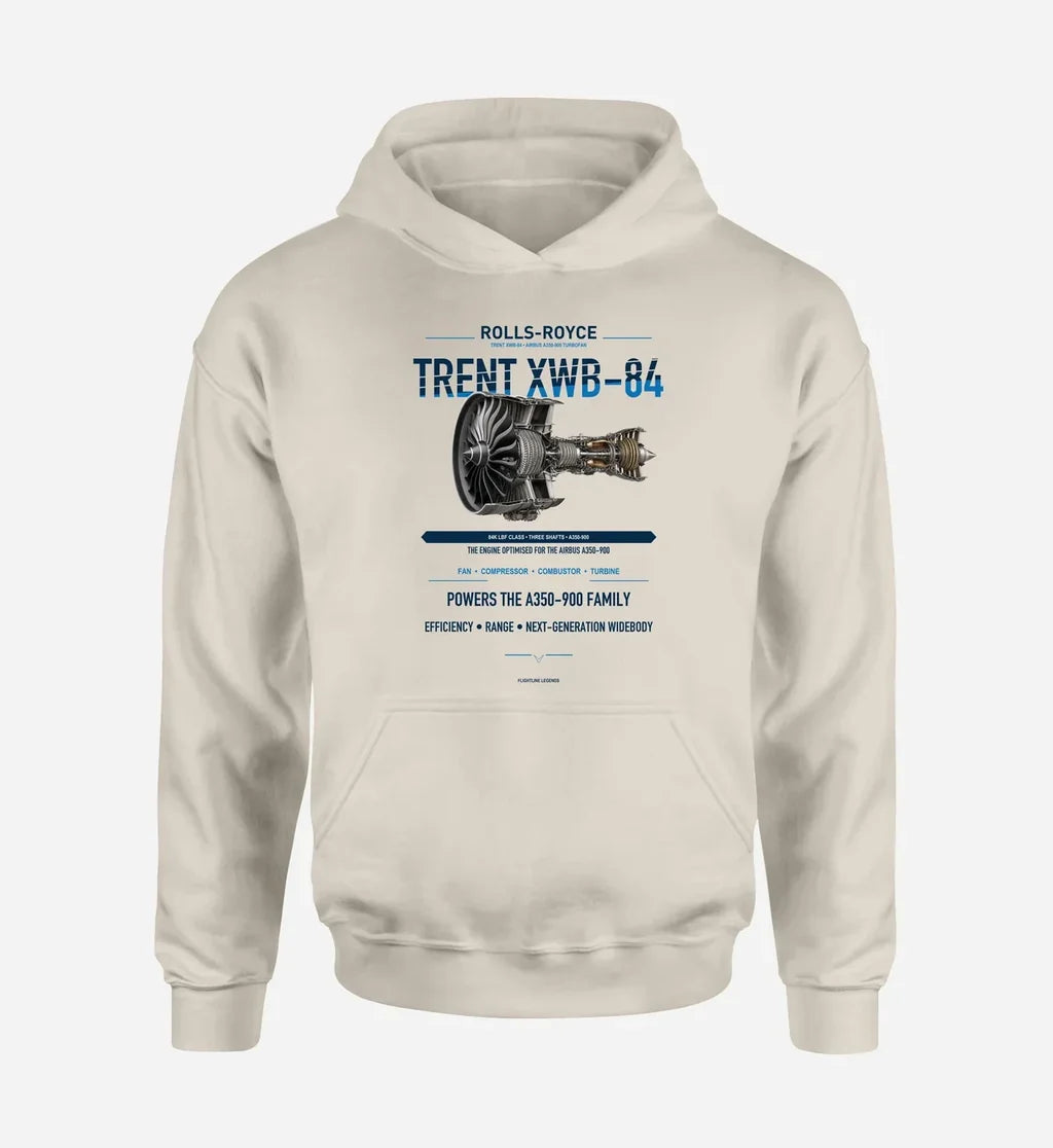 TRENT XWB-84 design on khaki hoodie single side