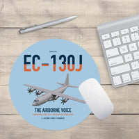Thumbnail for EC-130J Commando Solo III design on light blue round mouse pad