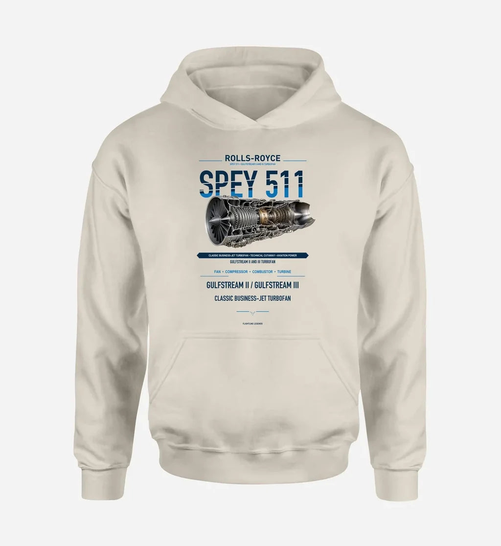 SPEY 511 design on khaki hoodie single side