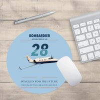 Thumbnail for Bombardier Learjet 28 design on light blue round mouse pad